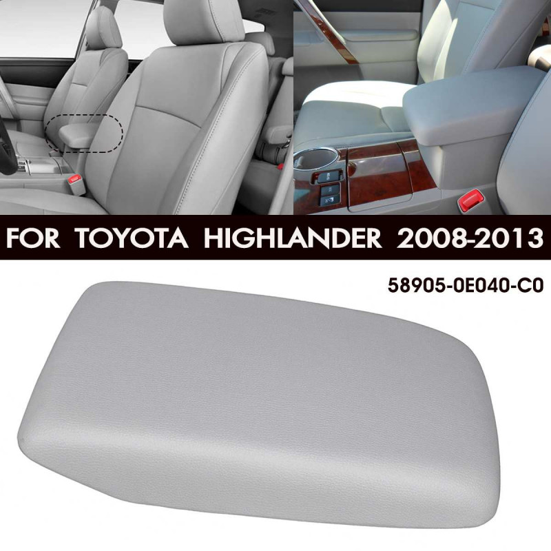 Bil Armstöd Omslag Keps Pu Läder Centrum Trösta Covers Vaddera För Toyota Highlander 2008 2009 2010 2011 2012