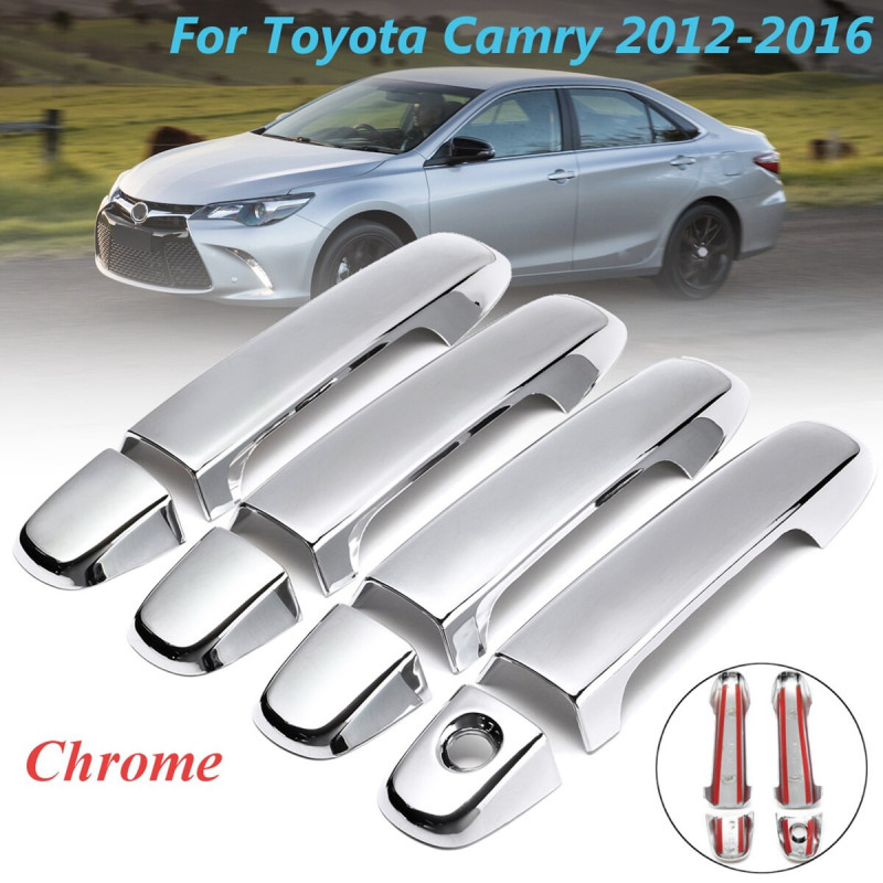 8pcs 1set Magmuskler Krom 4 Dörr Hantera Covers För Toyota Camry 2012 2013 2014 2015 Bil Styling Ram Trimma Sticker