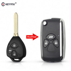 Keyyou Avlägsen Bil Nyckel Skal Fall Fob För Toyota Camry 2009 2010 2011 Rav 4 2012 Corolla Toy43 Blad Ändrad