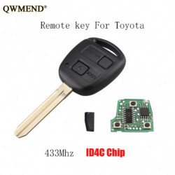 Qwmend 2buttons Transponder Chip 4c Avlägsen Nyckel För Toyota Camry Prado Corolla 433mhz Nyckel