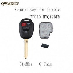 Qwmend 4bt 314mhz Bil Avlägsen Nyckel Fob För Toyota Camry 2012 2013 2014 För Toyota Camry Hyq12bdm Keys G Chip