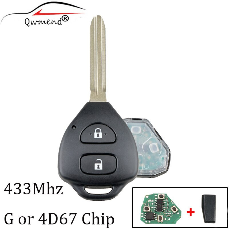 2bt Keyless Inträde Avlägsen Nyckel Fob För Toyota Corolla Rav4 20062010 433mhz Transponder G Eller 4d67 Chip