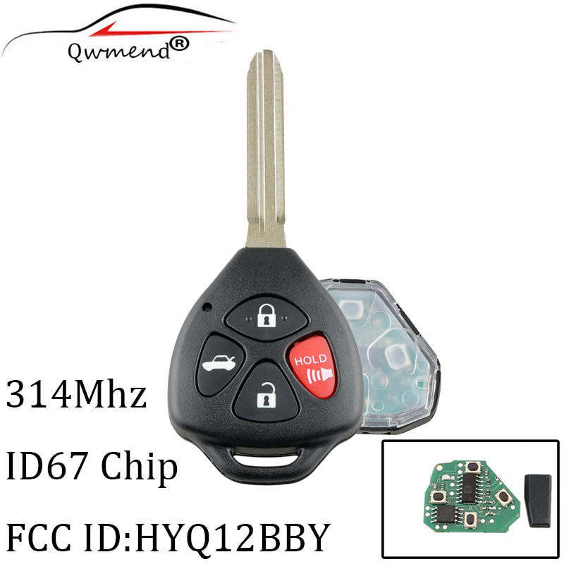 3 1buttons 314mhz Transponder 4d67 Chip Oklippt Avlägsen Nyckel Fob För Toyota Camry 20072010 För Toyota Camry