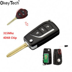Okeytech 3 Knappar Flip Hopfällbar Ändrad Avlägsen Nyckel För Toyota Vios Corolla Med 315mhz 4d68 Chip Toy43