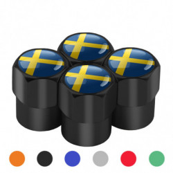 4pack Sverige Flagga Emblem Bil Hjul Däck Ventil Keps Däck Damm Keps För Lada Hyundai Toyota Volvo Volkswagen