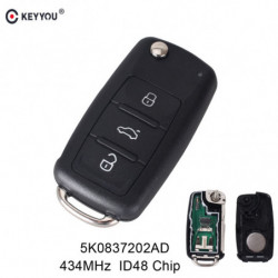 Keyyou 5k0837202ad 3 Knapp Avlägsen Bil Nyckel 434mhz För Vw Volkswagen Golf Passat Tiguan Polo Jetta Skalbagge