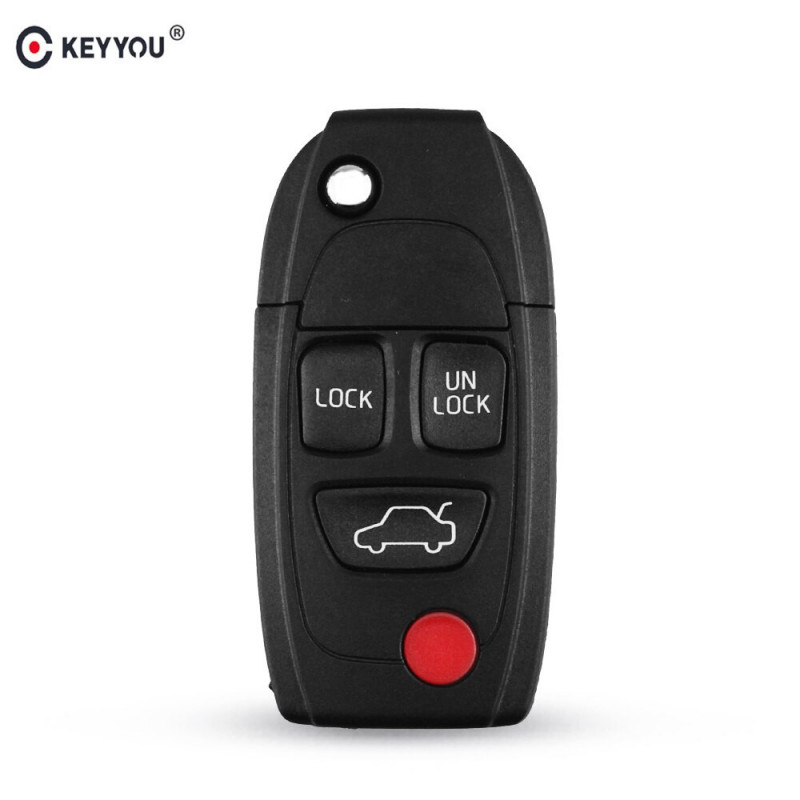 Keyyou 3 1 4 Knappar Avlägsen Flip Hopfällbar Nyckel Skal Fall Fob Keyless För Volvo Xc70 Xc90 V50 V70 S60 S80