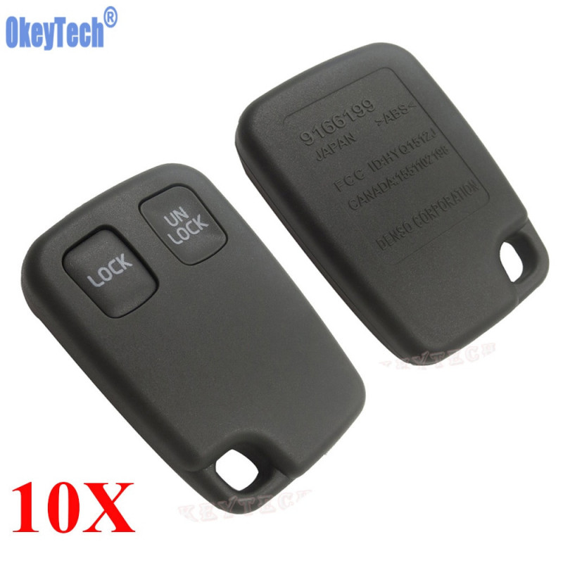 Okeytech 10 St Massa 2 Knappar Avlägsen Keyless Bil Styling Nyckel Fall Skal Fob För Volvo S40 S60 S70 S80 S90