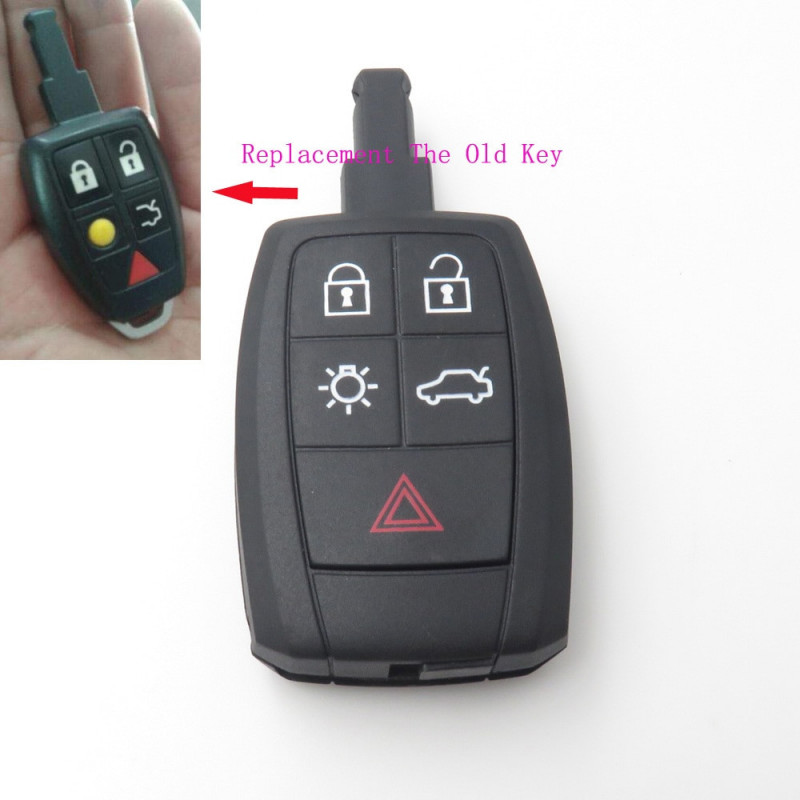 5buttons Bil Nyckel Skal Fall För Volvo C30 C70 S40 V50 Ersättning Keyless Inträde Avlägsen Nyckel Skal Med