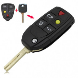 Keyyou 5 Knappar Avlägsen Kontrollera Nyckel Skal För Volvo Xc70 Xc90 V50 V70 S60 Flip Hopfällbar Fall Nyckel