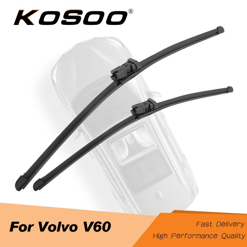 Kosoo För Volvo V60 Passa Skjuta På Knapp Ärm 2010 2011 2012 2013 2014 2015 Bil Naturlig Sudd Torkare Blades