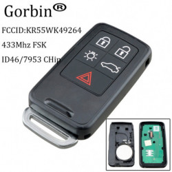 Gorbin 5buttons Smart Bil Nyckel Fob Avlägsen Nyckel 434mhz Id46 Chip För Volvo Xc60 S60 S60l V40 V60 S80 Xc70