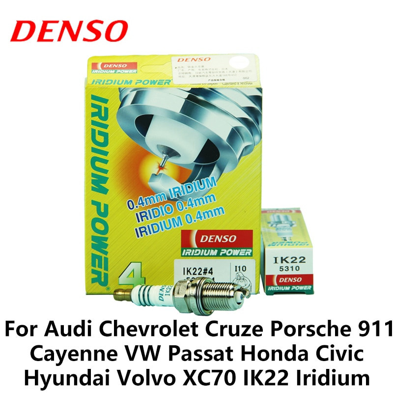 4st Uppsättning Denso Bil Gnista Plugg Iridium För Audi Chevrolet Cruze Porsche Cayenne Vw Passat Honda Medborgerlig