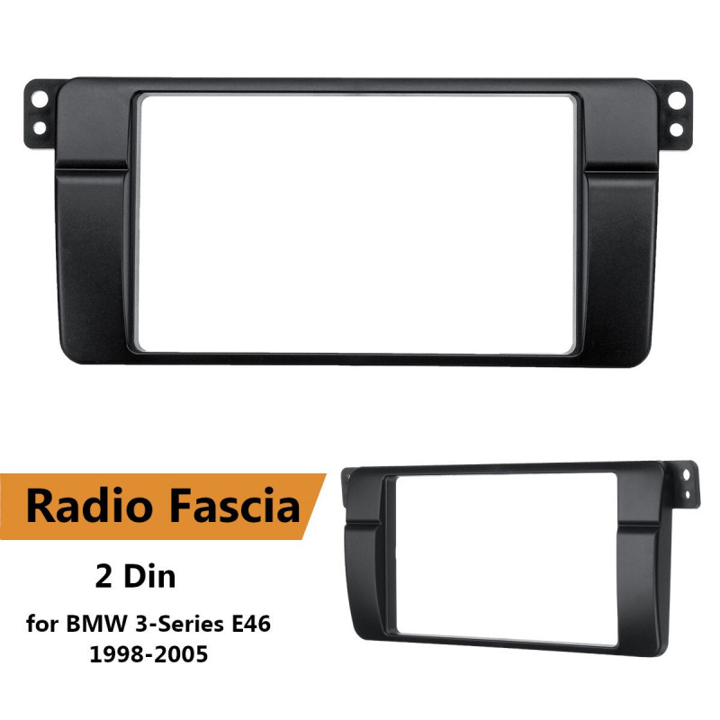 2 Dån Bil Stereo Radio Audio Fascia Panel Tallrik Ram Cd Gps Dvd Instrumentbräda Panel För Bmw 3 Serier E46