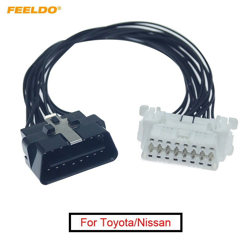 Feeldo 1 St 16pin Obd2 Manlig Till Kvinna Sladd Förlängning Kabel Adapter Connector För Toyota Am6102