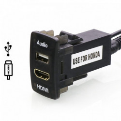 Bil Usb Laddare Uttag Audio Hamn Med Hdmi Uttag För Honda Medborgerlig Spirior Crv Passa Jazz Stad Bevilja Odyssey