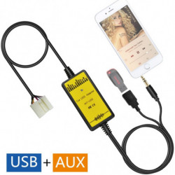 Bil Radio Usb Aux Audio Mp3 Adapter Cd Växlare Extra Gränssnitt 6 8 Stift För Honda Bevilja 20032011