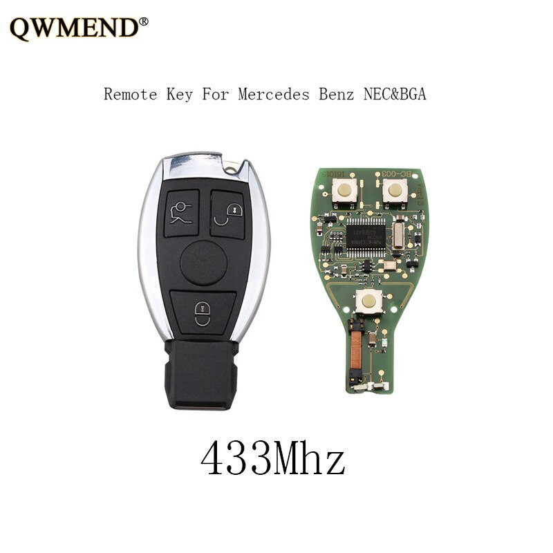 Qwmend 10pcs3button 433mhz Avlägsen Nyckel För Mercedes Benz År 2000 Nec Bga Stil För Mercedes Benz Iyzdc07