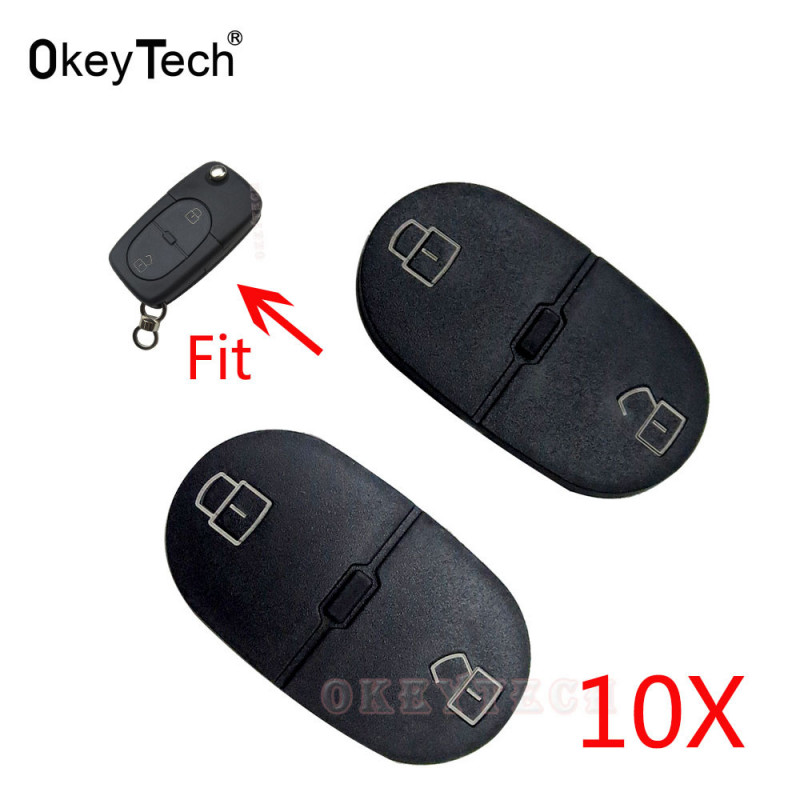 Okeytech 10 St Massa 2 Knapp Ersättning Sudd Nyckel Vaddera Avlägsen Bil Bil Nyckel Keyless Fob För Audi A2