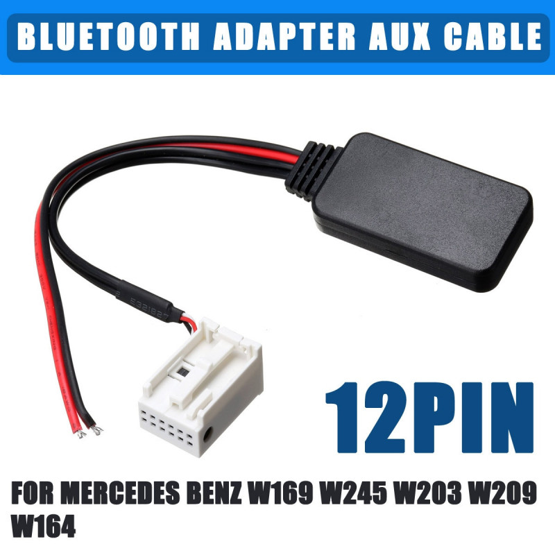 12pin Bil Blåtand Adapter Trådlös Radio Stereo Aux Kabel För Mercedes För Benz W169 W245 W203 W209 W164 För