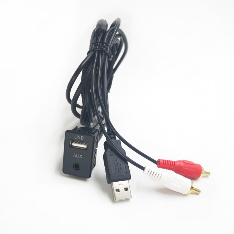 Biurlink 100cm Bil 2rca Usb Cd Växlare Kabel Stereo Usb Rca Audio Adapter För Benz Mercedes Bmw Audi Skoda