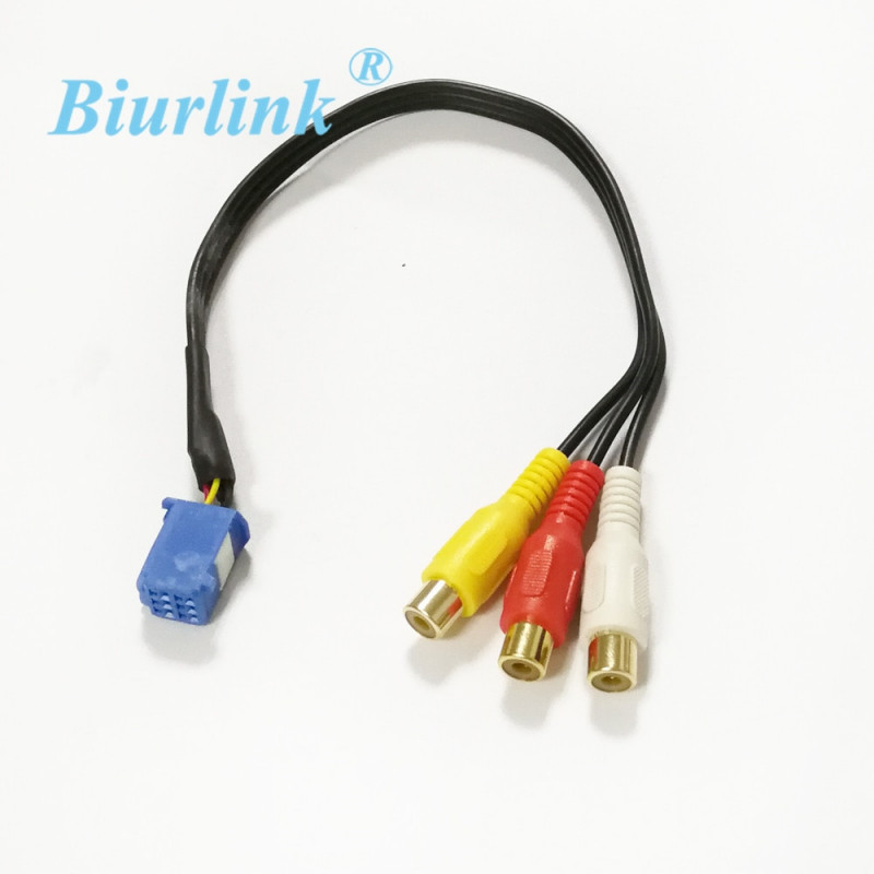 Biurlink Bil Rca Adapter Vtr Kabel För Toyota 6 Stift Blå Av Hamn