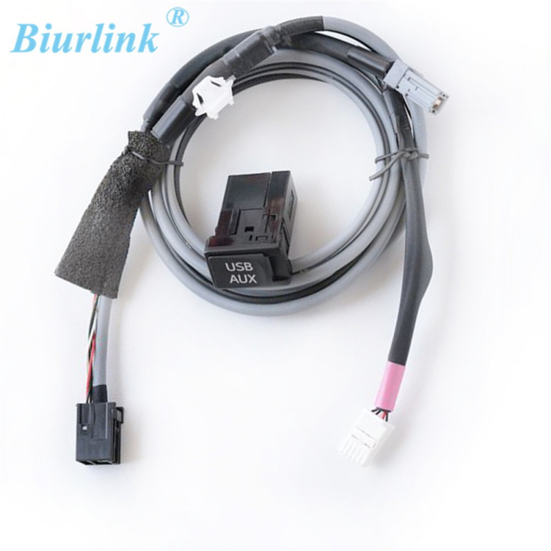 Biurlink Usb Aux Gränssnitt Växla Adapter Sele Kabel Utrustning För Toyota Corolla Camry Reiz Rav4 Prius Verso