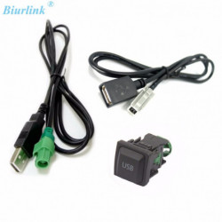 Biurlink Bil Media Förlänga Usb Adapter Kabel Usb Laddning Uppsättning För Toyota Camry Corolla Lexus För