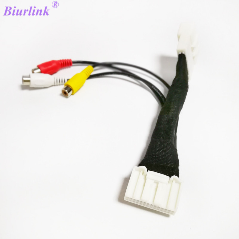 Biurlink Bil Dvd Kamera Bak Parkering Video Backning Kabel 3rca Av Adapter För Toyota Prado Corolla Reiz Camry