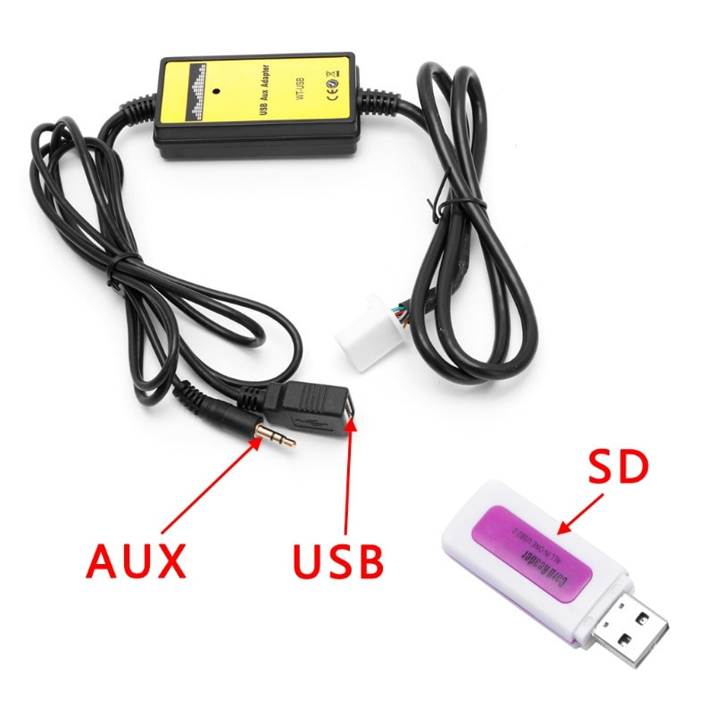 Professionell Bil Bil Usb Auxin Kabel Adapter Mp3 Spelare Radio Gränssnitt För Toyota Camry Corolla Matris 26pin