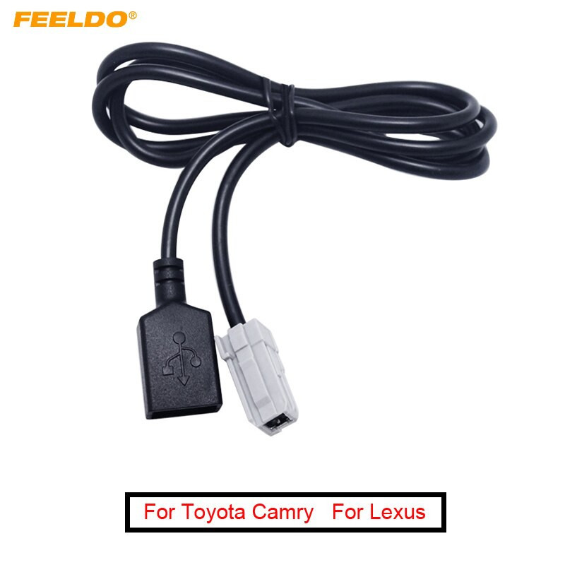 Feeldo 1 St Usb Aux Mp3 Audio Inmatning Kabel För Toyota Camry Rav4 Mazda Cx5 M2 Cd Spelare Bilstyling Jn23 Am5093