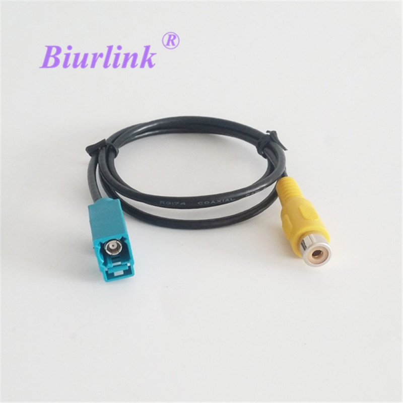 Biurlink Fakra Backning Kamera Video Rca Adapter Parkering Kabel För Vw Benz Volvo Vadställe