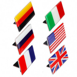 Storbritannien Tysk Frankrike Australien Amerika Bil Flagga Sticker Aluminium Flagga Grill Emblem Bricka För Vw