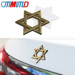 Bil Styling 3d Metall Jewish Stjärna Bil Klistermärken Israel Emblem Dekal För Toyota Audi Lada Fiat Vadställe