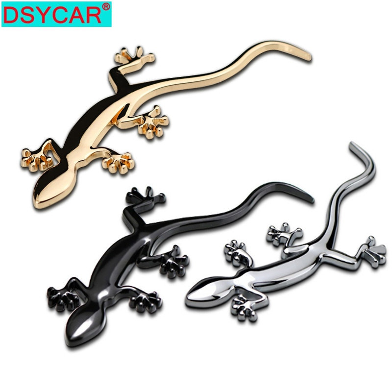 Dsycar 1 St 3d Metall Gecko Bil Sida Fender Bak Trunk Emblem Bricka Sticker Dekaler För Jeep Bmw Nissan Audi Vw