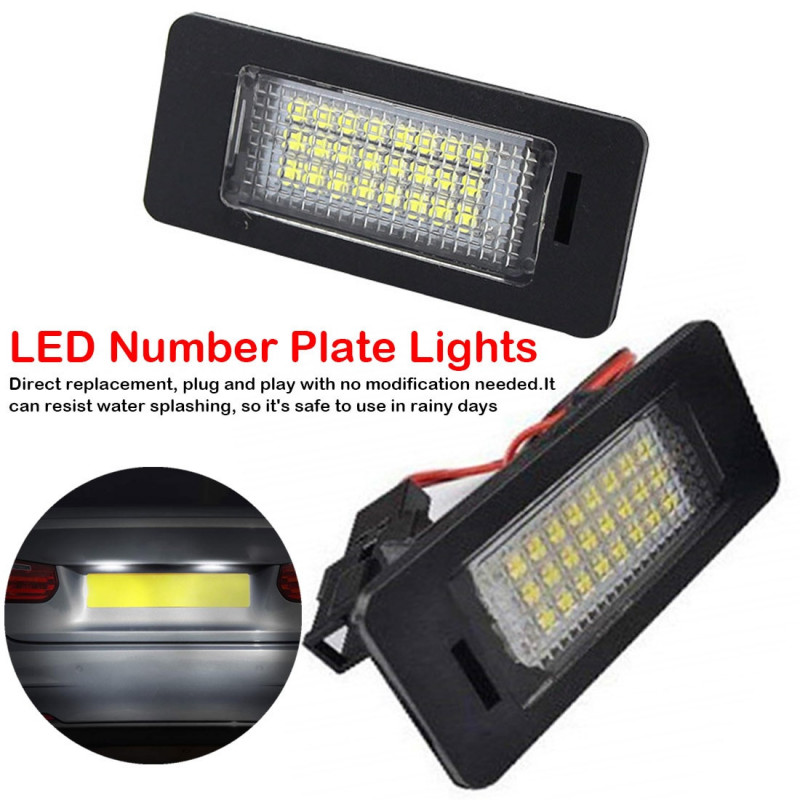 2 Bitar En Par Av 18 Hög Kraft Smd Led Licens Tallrik Ljus Lampa För Audi Q7 A3 S3 S4 B6 A6 C6 A8 S8 Siffra Tallrik