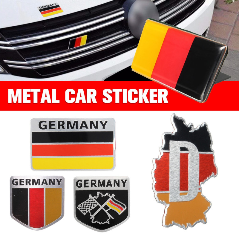 Universell Bil Sticker Tysk Flagga Grill Emblem Bricka 3d Aluminium För Vw För Jetta Golf För Audi Bil Exteriör