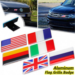 Aluminium Flagga Grill Emblem Bricka Storbritannien Tysk Frankrike Australien Amerika Bil Klistermärken För Vw