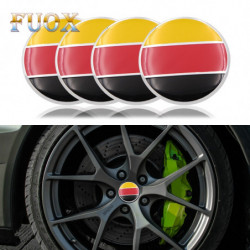 4pack Massa 56mm Tysk Flagga Legering Bil Hjul Centrum Nav Caps Sticker Emblem För Volkswagen Audi Bmw Mercedes