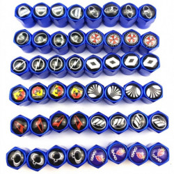 4pack Blå Bil Hjul Däck Ventiler Däck Luft Caps För Honda Hyundai Mazda Nissan Toyota Mercedes Lexus Kia Mitsubishi