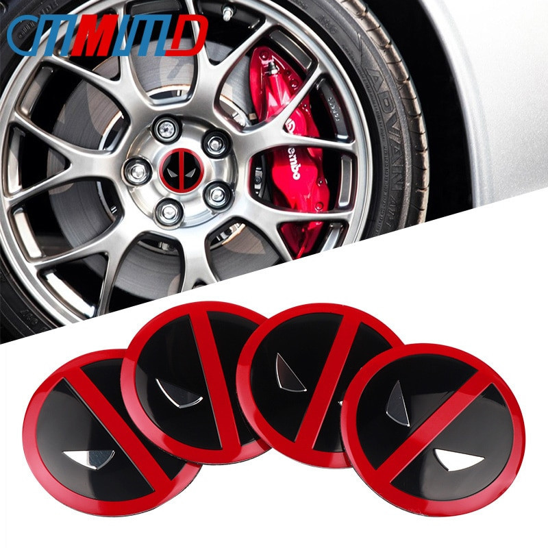 Bil Hjul Centrum Nav Keps Sticker Emblem Bricka Sticker 4pack 56mm Aluminium Dead Logotyp För Honda Vw Audi Bmw