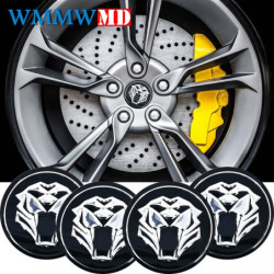 Tiger Huvud Bil Styrning Däck Hjul Centrum Bil Sticker Nav Keps Emblem Bricka Dekaler För Jaguar Hubcap Audi