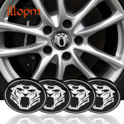 Tiger Huvud Bil Styrning Däck Hjul Centrum Bil Sticker Nav Keps Emblem Bricka Dekaler Symbol För Jaguar Hubcap