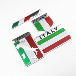 3d Aluminium Bil Italiensk Italien Karta Nationell Flagga Sticker Emblem Dekal För Toyota Opel Peugeot Nissan