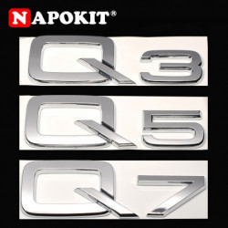 Topp Magmuskler Plast Krom 3d Sticker För Audi Q3 Q5 Q7 A3 A4 A5 A6 A7 A8 Logotyp Bil Styling Bil Bak Dekoration