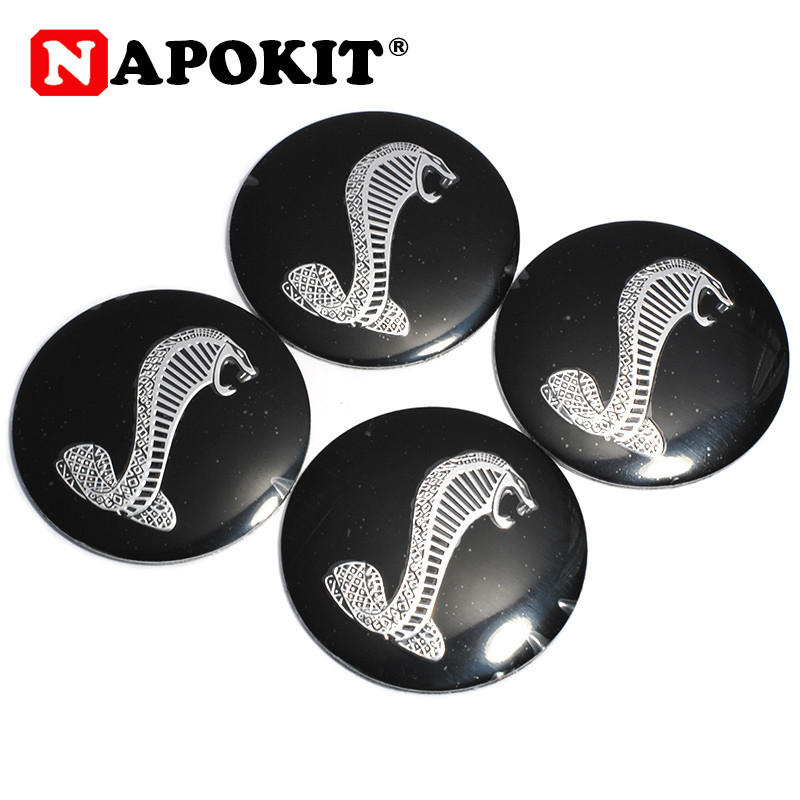 4pack 56mm Kobra Bil Styrning Däck Hjul Centrum Sticker Nav Keps Emblem Bricka Dekal Symbol För Vadställe Mustang