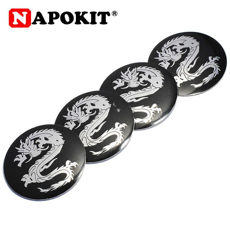 4pack Massa 56mm Drake Logotyp Bil Styrning Däck Hjul Centrum Bil Sticker Nav Keps Emblem Bricka Dekaler Symbol