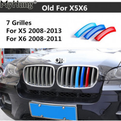 För Bmw X5 E70 2008 Till 2013 X6 2008 Till 2011 3d M Bil Främre Grill Trimma Strips Grill Omslag Motorsport Dekoration