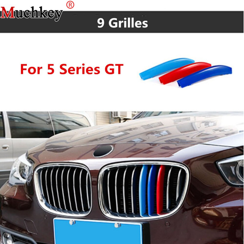 3d Främre Grill Trimma Strips Grill Omslag Prestanda Sticker För Bmw 5 Serier Gt F07 528i 535i 550i 2010 Till