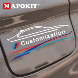 1 St Bil Bränsle Keps Mline M Kraft Serier Logotyp Emblem Bricka Krom Sticker För Bmw E46 E30 E34 E36 E39 E53